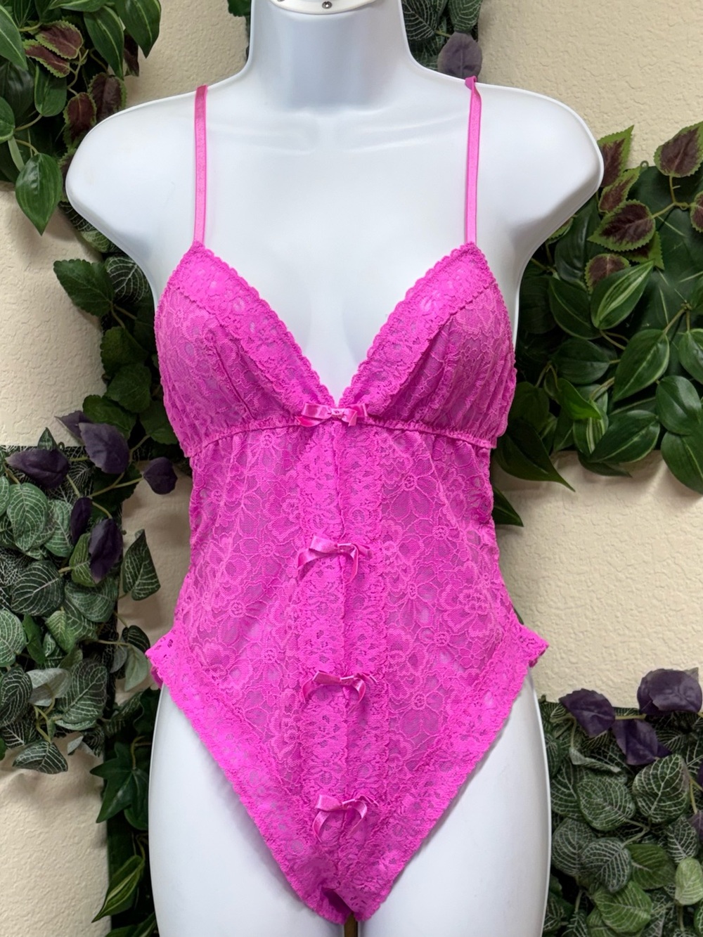 Hot Pink Lace Teddy Bodysuit - Women Intimates & Sleepwear